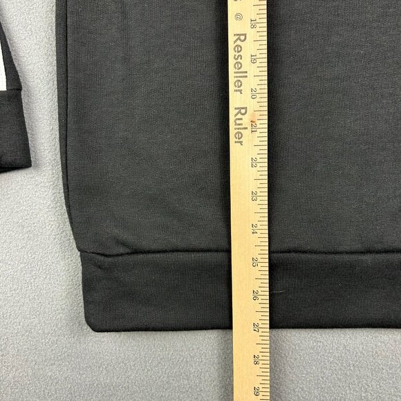 Adidas Sweatshirt Mens Crew Neck 3 Stripes Fleece Pullover Primegreen (Black, S) - Picture 6 of 6